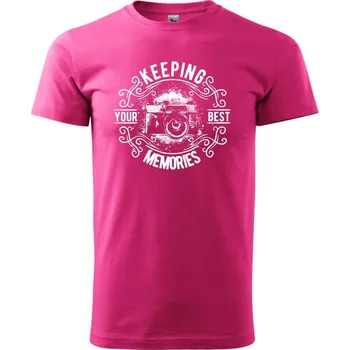Pánská móda Keeping your Best Memories - Klasické pánské triko vyšší gramáže - L ( Purpurová )