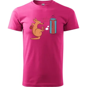 Pánská móda Boxující klokan - Klasické pánské triko vyšší gramáže - 2XL ( Purpurová )