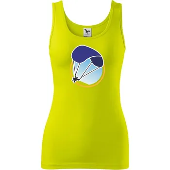 Dámské tričko Paragliding modrý padák v kolečku - Dámské tílko - 2XL ( Limetková )