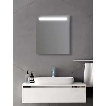 Zrcadlo Zrcadlo na zeď chodbu do pokoje ložnice předsíně koupelny LUNA - 60 x 70 cm s LED podsvíceným pruhem 902-005