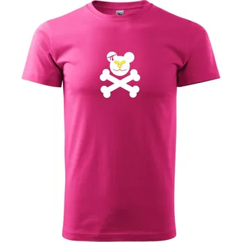 Méďa lebka - Klasické pánské triko vyšší gramáže - XS ( Purpurová )