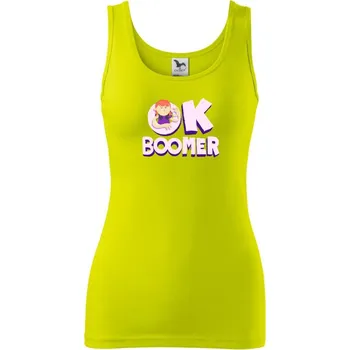 Dámské tričko Ok boomer holka - Dámské tílko - XL ( Limetková )
