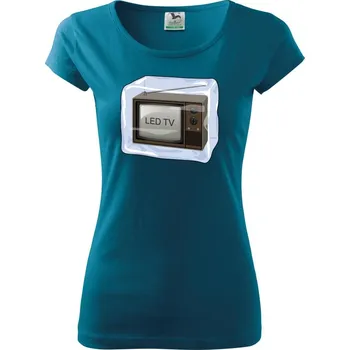 Dámské tričko LED TV (Hana-creative) - Dámské triko Pure - 2XL ( Petrolejová )