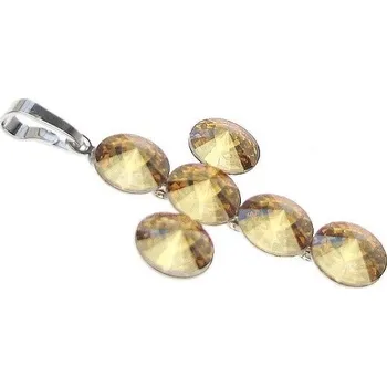 Přívěsek Přívěsek křížek RIVOLI Swarovski Rhodium 44mm Golden