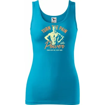 Dámské tričko Turn the pain power - Dámské tílko - L ( Světlý tyrkys )