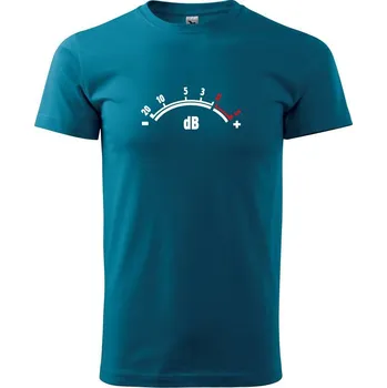 Pánské tričko dB měřič - Klasické pánské triko vyšší gramáže - M ( Petrolejová )