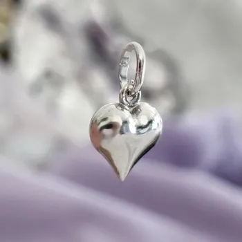 Přívěsek Stříbrný přívěšek SRDÍČKO BACULATÉ 14mm Rhodium Stříbro 925/1000