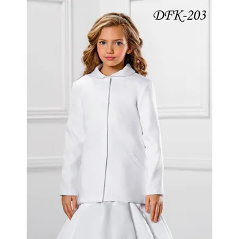 Dívčí šaty Dětský svatební fleecový kabát DFK-203 Barva: bílá, Vybraná velikost: velikost 158