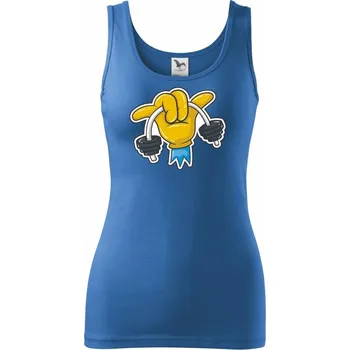 Dámské tričko Comics ruka a činka - Dámské tílko - XL ( Azurově modrá )