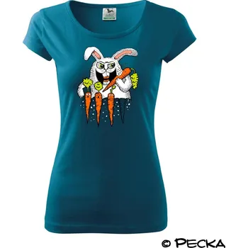 Dámské tričko Zajíc killer (Pecka design) - Dámské triko Pure - L ( Petrolejová )
