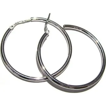 Náušnice Stříbrné náušnice kruhy 34mm Rhodium 3,70g Stříbro 925/1000