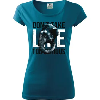 Dámské tričko Elephant serious - Dámské triko Pure - XL ( Petrolejová )