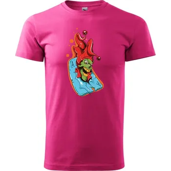 Poker - Joker v esu - Klasické pánské triko vyšší gramáže - XS ( Purpurová )