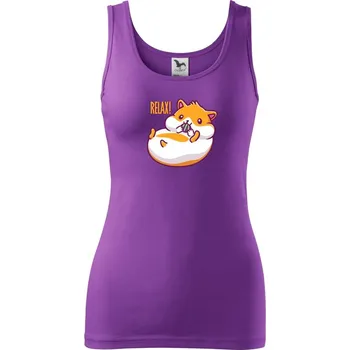 Dámské tričko Křeček relax - Dámské tílko - 2XL ( Fialová )