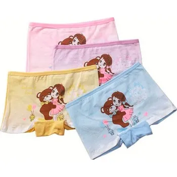 4 ks dívčích kalhotek s nohavičkami, různé animované motivy Motiv: panenka s medvědem, Velikost: XL (8-10 let)