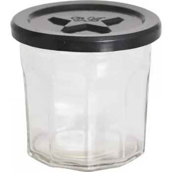 Dóza na potraviny Skleněná dóza s černým víčkem French Jam - Ø 9.5*10 cm