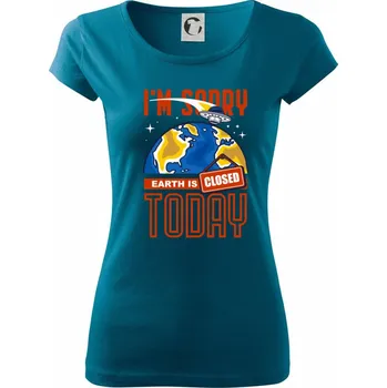 Dámské tričko Covid earth closed - Dámské triko Pure - XS ( Petrolejová )