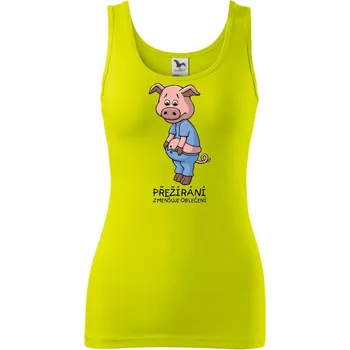 Přežírání zmenšuje oblečení (Hana-creative) - Dámské tílko - M ( Limetková )