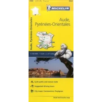 Cestování Aude, Pyrenees-Orientales - Michelin Local Map 344 - Michelin