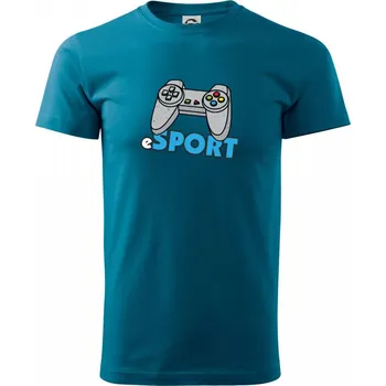 Pánské tričko eSport - Klasické pánské triko vyšší gramáže - 4XL ( Petrolejová )