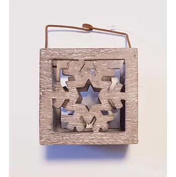 Stojan na květiny Dekorace šedý box Vločka dřevo