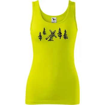 Dámské tričko Ježíš s křížem - Dámské tílko - 2XL ( Limetková )