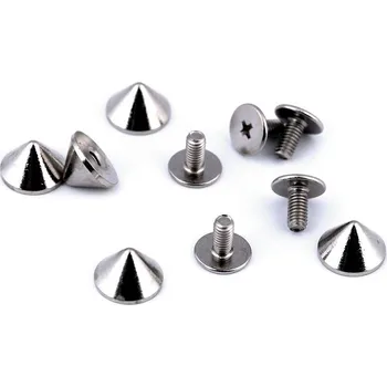 Ozdobný šroubovací hrot/nýt / nožička na kabelky O9,5 mm - nikl