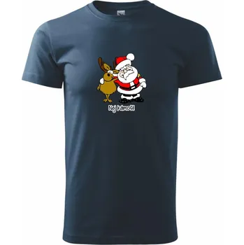 Pánské tričko Nej kámoši - Santa a sob - Klasické pánské triko vyšší gramáže - S ( Námořní modrá (velmi tmavá - téměř černá) )