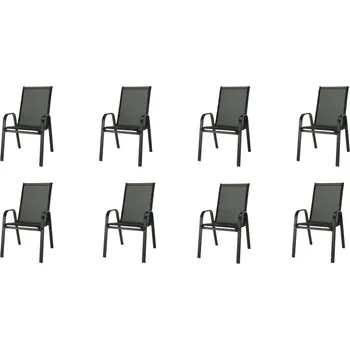 Zahradní lavice IWHome Zahradní židle VALENCIA 2 černá, stohovatelná IWH-1010010 sada 8ks