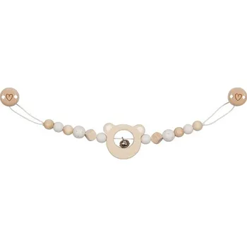 Dřevěná hračka Řetěz do kočárku dřevěný - Medvídek ušák (Goki)