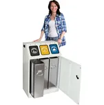 Samozhášecí systém na tříděný odpad, se 3 nádobami, šedá, 3 x 30 litrů