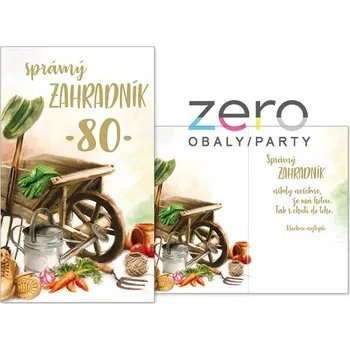 Albi Přání s textem narozeninové 80 + obálka - zahradník