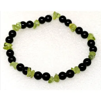 Náramek TAJUPLNÝ SVĚT - onyx s olivínem