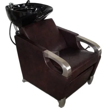 Kadeřnické křeslo Kadeřnický mycí box CONTE hnědý
