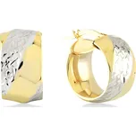 Lillian Vassago Kroužkové náušnice v kombinovaném zlatě s gravírem LLV22-GER166