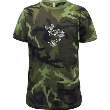 Chlapecké tričko Cyclo přehazovačka - Dětské maskáčové triko - 104-110cm / 3-4 roky ( Zelený maskáč )