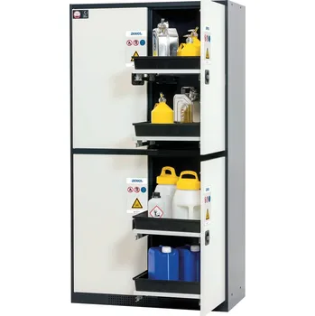 Skříňka na nářadí Kombinovaná skříň Quadro antracit/bílá, 4 skříňové oddíly se 2 výsuvnými vanami