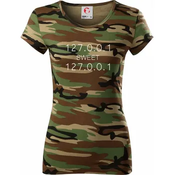 Dámské tričko 127.0.0.1 sweet - Dámské maskáčové triko - XL ( Hnědý maskáč )