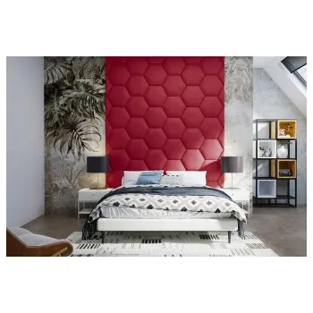 Předsíňová stěna Čalouněný nástěnný panel Hexagon 50 x 43,5 x 5 cm rubínová