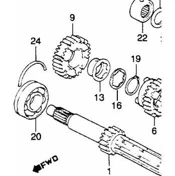 Auto-moto Ložisko převodovky HONDA CB 900 (BEARING, RADIAL BALL (6305)(91003KY2003))