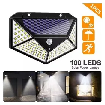Venkovní osvětlení LED solární venkovní světlo 20W 100 LED čidlo pohybu