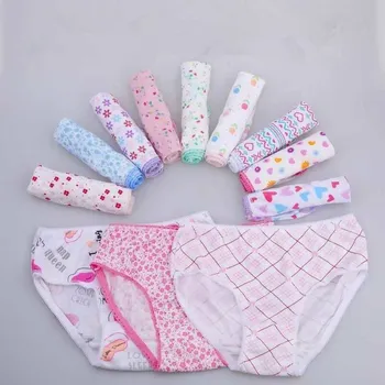 Dívčí bavlněné spodní kalhotky (12 ks / bal.) Varianta: 12 ks bílé s motivem, Velikost: 7-8 (7T)