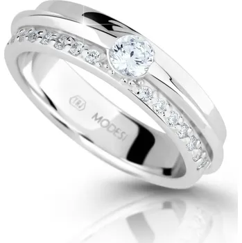 Prsten Modesi Třpytivý stříbrný prsten se zirkony M16020 55 mm + 2 měsíce na vrácení zboží