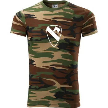 Pánské tričko 1st Cavalry Division - Army CAMOUFLAGE - XS ( Hnědý maskáč )