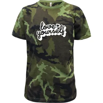 Chlapecké oblečení Love Yourself - Dětské maskáčové triko - 104-110cm / 3-4 roky ( Zelený maskáč )