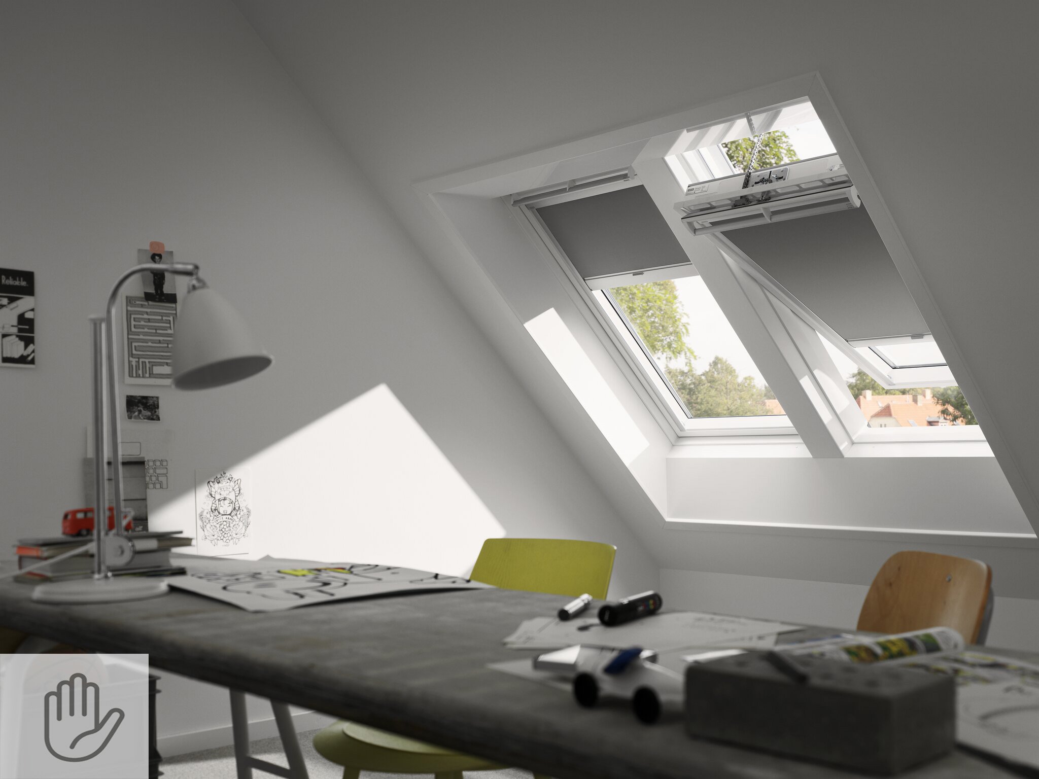 Zatemňující roleta VELUX DKL Standard - stará generace Barva rolety: béžová (1085), Barva vodicí lišty: Hliník standard (S), Označení okna (ze štítku na okně): M06/306 78x118 cm