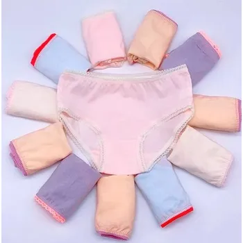 Dívčí spodní prádlo Dívčí bavlněné spodní kalhotky (12 ks / bal.) Varianta: 12 ks jednobarevné, Velikost: 5-6 (5T)