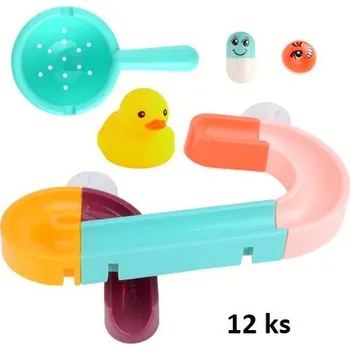 Hračka pro nejmenší Hračka do vany, tobogán s kuličkou, překlápěcí fazolkou a kačenkou, 3 varianty Varianta: 12 kusů