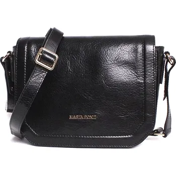 Kabelka Luxusní dámská kožená crossbody kabelka Marta Ponti no. 9 černá | KabelkyproVas.czy