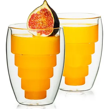 Sklenice 4Home Termo sklenice Pyramide Hot&Cool, 250 ml, 2 ks, čirá